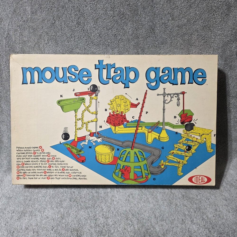 Vintage 1963 Mouse Trap Board Game Ideal Original Box